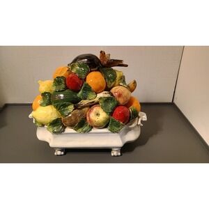 Rare Meiselman Bassano Ceramic Fruit Centerpiece Italy Large Collectible